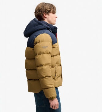 Superdry Everest Col Block gewatteerde jas bruin