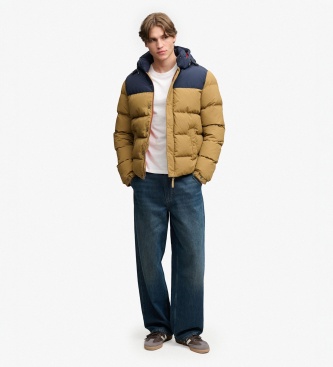 Superdry Everest Col Block gewatteerde jas bruin