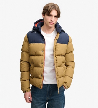 Superdry Everest Col Block gewatteerde jas bruin