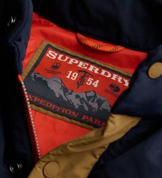 Superdry Everest Col Block gewatteerde jas bruin