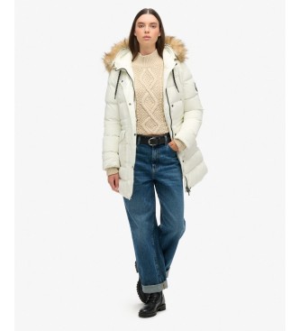 Superdry Everest MID Faux Steppjacke gebrochenes Weiß