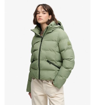 Superdry Grüne Hooded City Steppjacke mit Kapuze