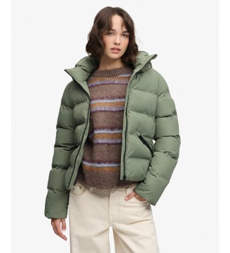 Superdry Grüne Hooded City Steppjacke mit Kapuze