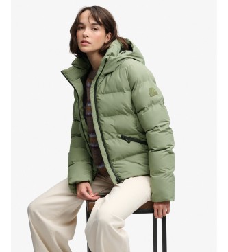 Superdry Grüne Hooded City Steppjacke mit Kapuze