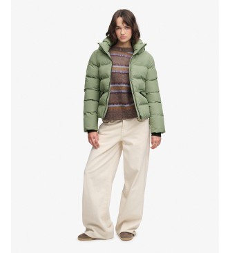 Superdry Grüne Hooded City Steppjacke mit Kapuze