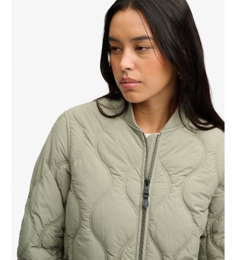 Superdry Gesteppte Long Onion Quilt Liner Jacke Khaki