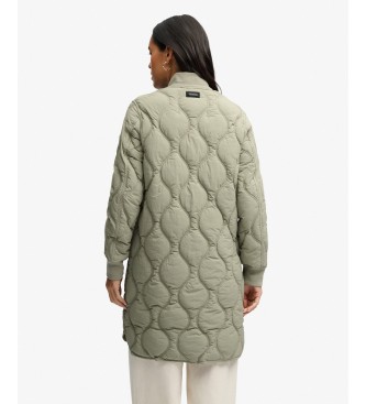Superdry Gesteppte Long Onion Quilt Liner Jacke Khaki