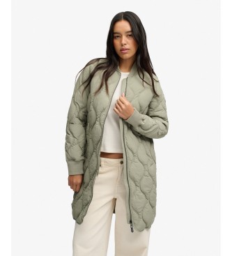 Superdry Gesteppte Long Onion Quilt Liner Jacke Khaki