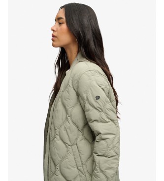 Superdry Gesteppte Long Onion Quilt Liner Jacke Khaki
