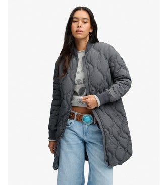Superdry Gepolsterte Jacke Long Onion Quilt Liner grau