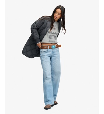 Superdry Gepolsterte Jacke Long Onion Quilt Liner grau