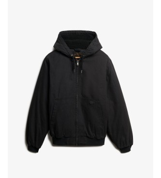 Superdry Canvas Surplus Hooded Jacke schwarz