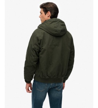 Superdry Grüne Canvas Surplus Kapuzenjacke