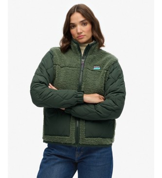 Superdry Groen Fleece Hybrid jack