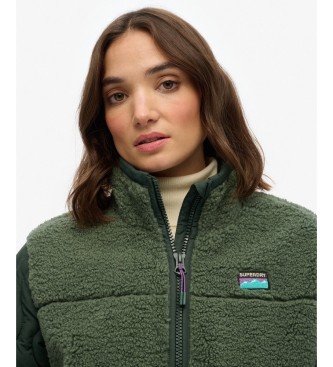Superdry Groen Fleece Hybrid jack