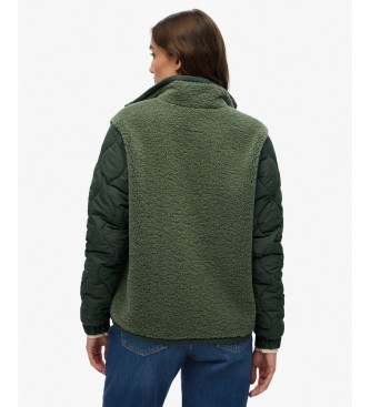 Superdry Groen Fleece Hybrid jack