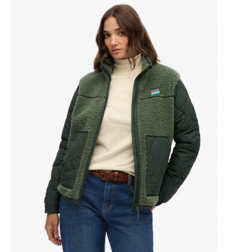 Superdry Groen Fleece Hybrid jack