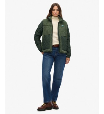 Superdry Groen Fleece Hybrid jack