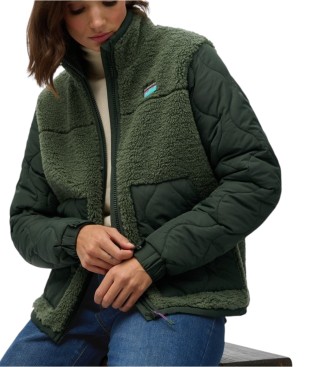 Superdry Groen Fleece Hybrid jack