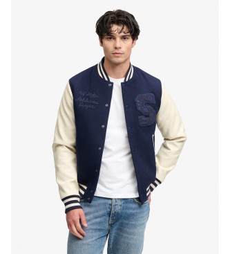 Superdry Veste Vintage Patched Varsity bleu marine et écru