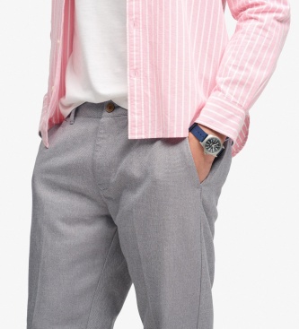 Superdry Gray Premium Textured Regular Chinos