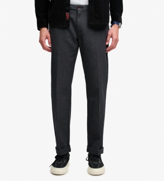 Superdry Slate Gray Premium Textured Regular Chinos