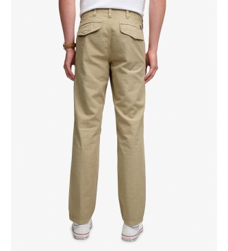 Superdry Pantalón Chino Tapered Washed beige