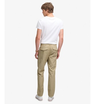 Superdry Pantalón Chino Tapered Washed beige