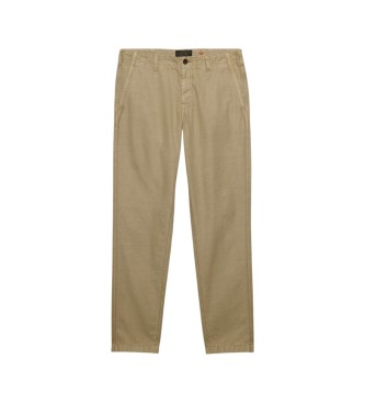 Superdry Pantalón Chino Tapered Washed beige