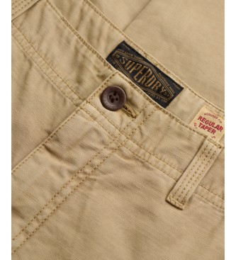 Superdry Pantalón Chino Tapered Washed beige