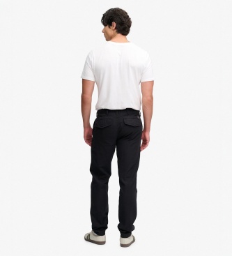 Superdry Washed Black Tapered Chino Pants