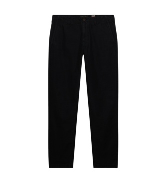 Superdry Washed Black Tapered Chino Pants