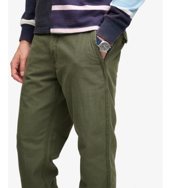 Superdry Pantalón Chino Tapered Washed verde