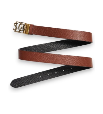Superdry Ceinture en cuir Monogram marron