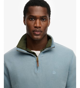Superdry Camisola Clássica Essential meia zip azul