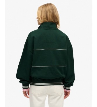 Superdry Country Club Loose 1/4 Zip Sweatshirt in green