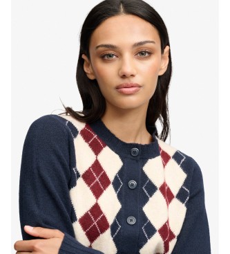 Superdry Marinblå Argyle-kofta