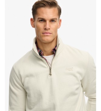 Superdry Sudadera Essential Logo media cremallera beige