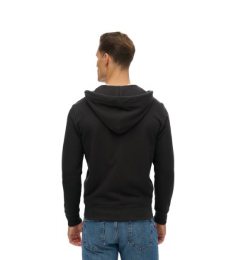 Superdry Essential Logo hættetrøje med lynlås sort