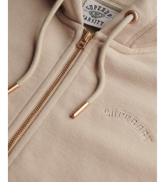 Superdry Sudadera con capucha Essential Logo Ziphood beige