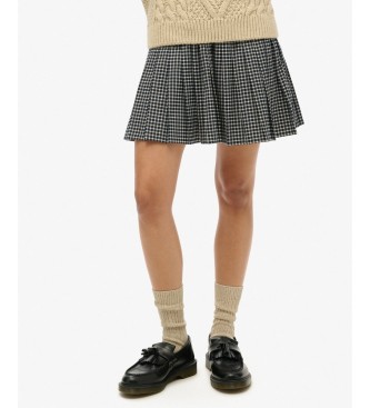 Superdry Vintage Pleated Rock kariert grau