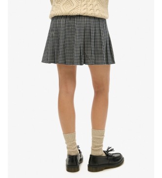Superdry Vintage Pleated Rock kariert grau