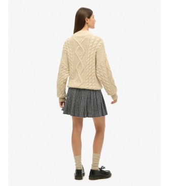 Superdry Vintage Pleated Rock kariert grau
