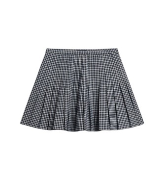 Superdry Vintage Pleated Rock kariert grau