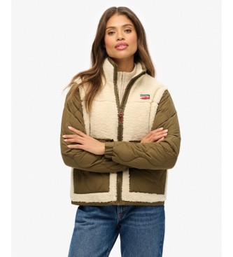 Superdry Fleece Hybrid jas beige