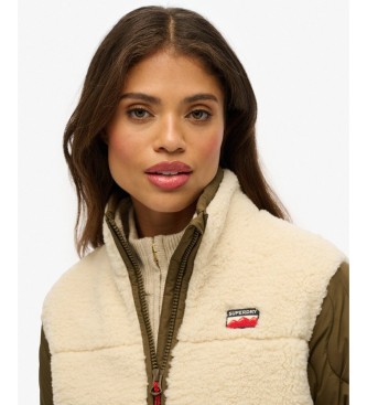 Superdry Fleece Hybrid jas beige