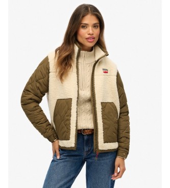 Superdry Fleece Hybrid jas beige