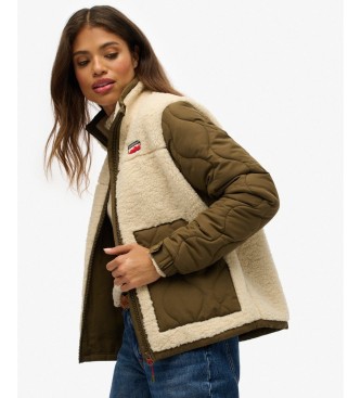 Superdry Fleece Hybrid jas beige