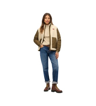 Superdry Fleece Hybrid jas beige