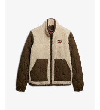 Superdry Fleece Hybrid jas beige